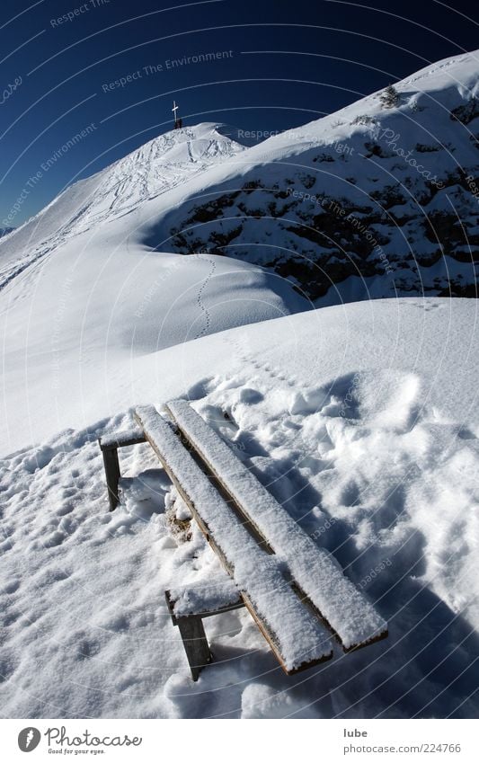 Bankgeheimnis Ferien & Urlaub & Reisen Tourismus Ferne Winter Schnee Winterurlaub Berge u. Gebirge Umwelt Natur Landschaft Wolkenloser Himmel Schönes Wetter