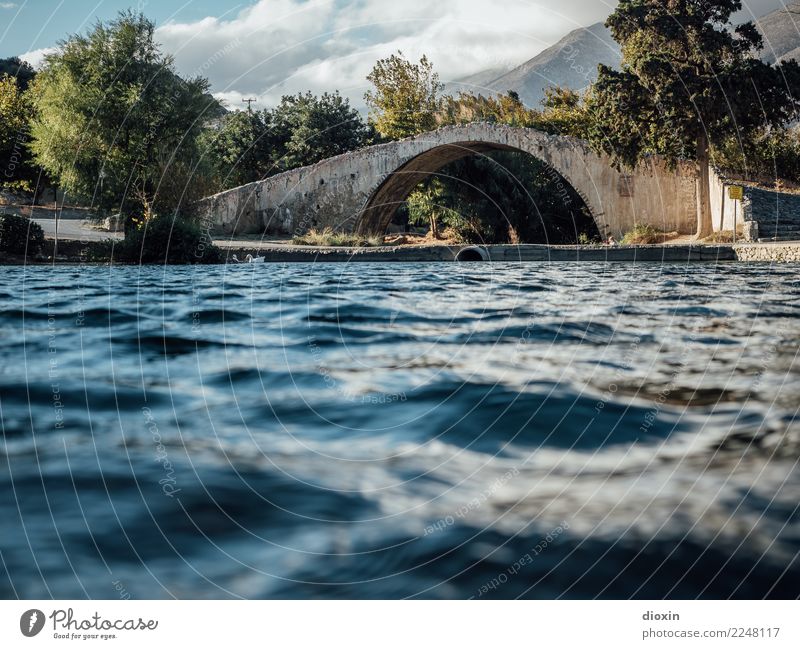 Venezianische Brücke Ferien & Urlaub & Reisen Tourismus Sommer Sommerurlaub Insel Natur Landschaft Pflanze Wasser Wellen Flussufer Kreta Griechenland Bauwerk