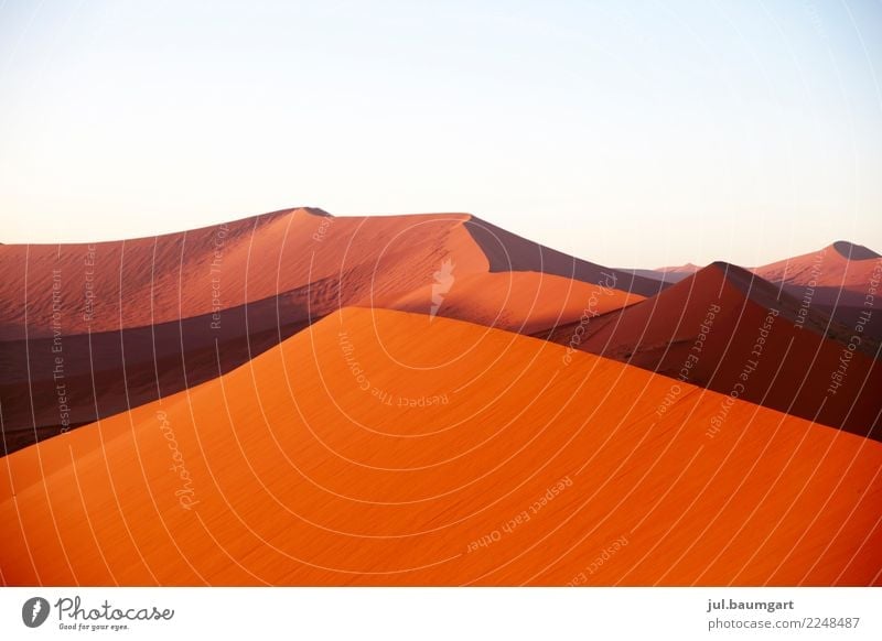 Sossusvlei Namibia Natur Landschaft Erde Sand Himmel Wüste Afrika rot Unendlichkeit Ferien & Urlaub & Reisen Düne Farbfoto Außenaufnahme Menschenleer Morgen