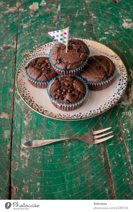 Volle Gönnung Muffins Schokolade Geburtstag feiern Feste & Feiern süß Kuchen Lebensmittel Süßwaren lecker Dessert Farbfoto Ernährung Backwaren Teigwaren