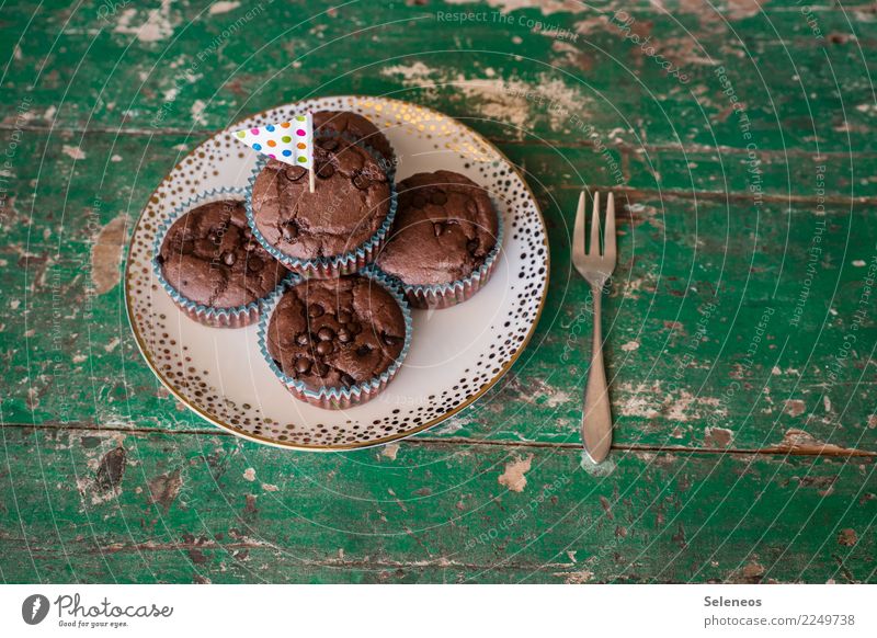 Naschereien Lebensmittel Getreide Teigwaren Backwaren Kuchen Dessert Schokolade Muffin Ernährung Essen Kaffeetrinken Gabel genießen lecker süß Farbfoto