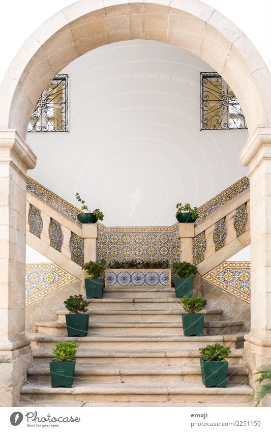 Guimarães Dorf Haus Traumhaus Palast Architektur Mauer Wand Treppe Fassade Sehenswürdigkeit exotisch Mosaik Fliesen u. Kacheln Farbfoto Außenaufnahme