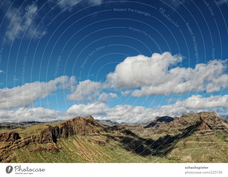Wolkenschatten Ferien & Urlaub & Reisen Tourismus Sommer Berge u. Gebirge Umwelt Natur Landschaft Himmel Schönes Wetter Gran Canaria Ferne Farbfoto