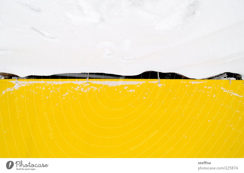 Schneedecke Winter gelb weiß Abdeckung kalt Farbfoto mehrfarbig abstrakt Muster Strukturen & Formen 2 Lücke Menschenleer Textfreiraum unten