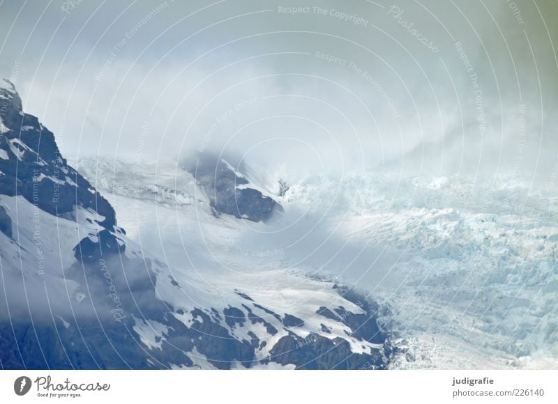 Island Umwelt Natur Landschaft Wolken Klima Eis Frost Felsen Berge u. Gebirge Schneebedeckte Gipfel Gletscher Gletscher Vatnajökull außergewöhnlich kalt