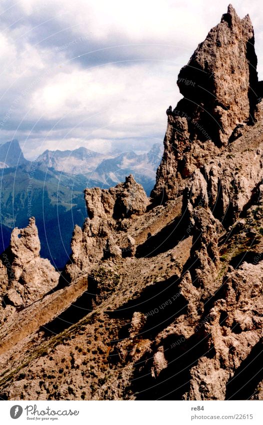 Dolomiten Gebirge Wolken Berge u. Gebirge Alpen Felsen Stein