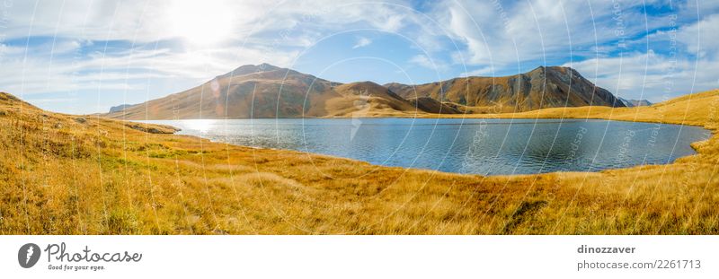 Schwarzes Rock Lake-Panorama, Georgia schön Ferien & Urlaub & Reisen Tourismus Abenteuer Sonne Berge u. Gebirge wandern Umwelt Natur Landschaft Herbst Gras Park