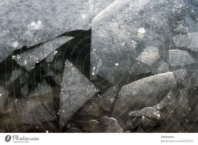 Eiszeit Winter Umwelt Natur Wasser Klima Frost Flüssigkeit kalt kaputt nass natürlich Eisscholle Eisschicht Farbfoto Außenaufnahme Detailaufnahme Menschenleer