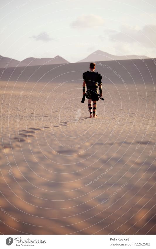 #AS# Gladiator Gone maskulin 1 Mensch 30-45 Jahre Erwachsene laufen Wüste Kostüm Sand steinig Wege & Pfade Barfuß Berge u. Gebirge Ziel Männerkörper stark Kraft