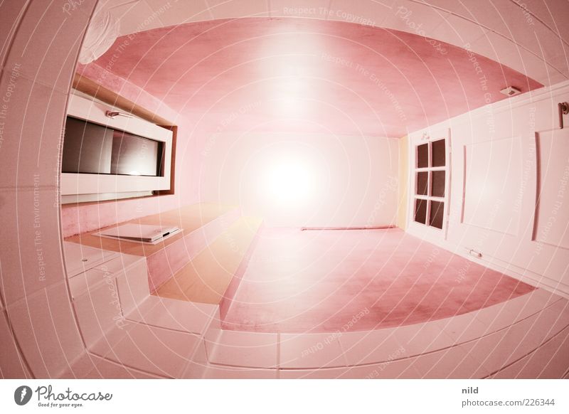 sebastians funky toilet Stil Häusliches Leben Wohnung Bad Toilette Tür Fenster Altbau hell rosa Fliesen u. Kacheln beruhigend gerade Farbfoto Innenaufnahme
