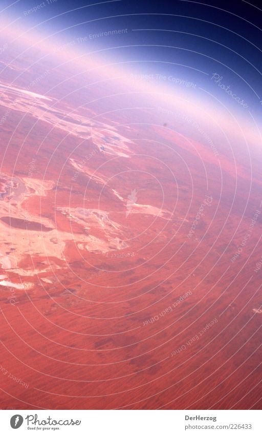 Mars Volta Umwelt Landschaft Erde Luft Himmel Horizont Wüste rot Farbfoto Außenaufnahme Luftaufnahme Australien Atmosphäre Stratosphäre Vogelperspektive Planet