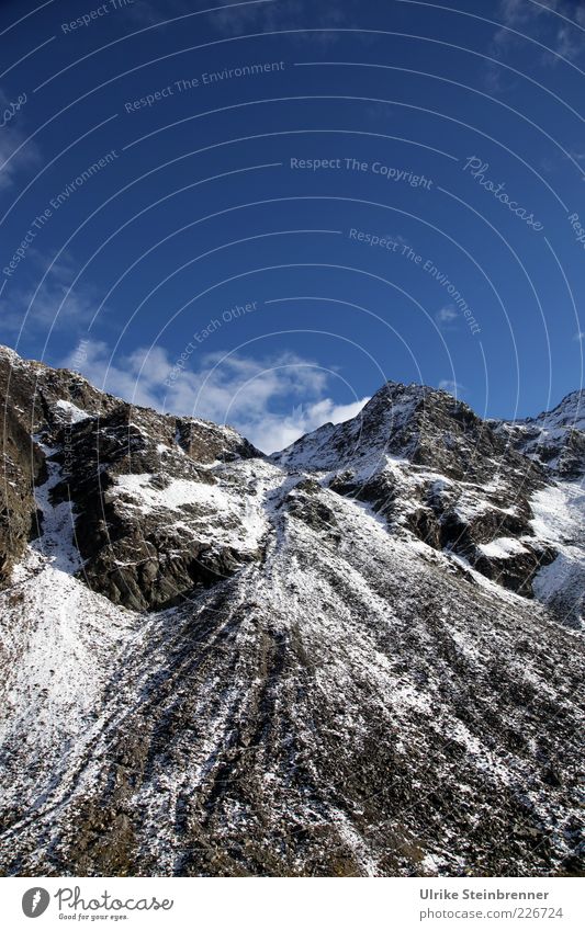 Geröll am Rettenbachgletscher in Sölden, Ötztal Natur Landschaft Himmel Sonnenlicht Herbst Schönes Wetter Eis Frost Schnee Felsen Alpen Berge u. Gebirge Gipfel