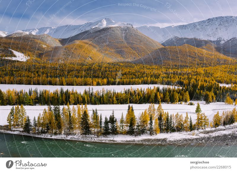 neun Schichten der Natur wandern Landschaft Wasser Wolken Herbst Winter Klimawandel Schönes Wetter Schnee Baum Sträucher Wiese Wald Hügel Felsen Alpen