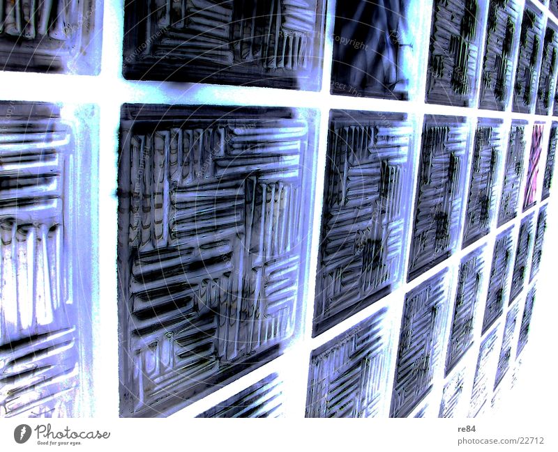 wabenmodell Fenster Licht negativ weiß violett Wand Jahr Präzision Muster Architektur entgegengesetzt blau Rahmen Glas 80 70 alt Feste & Feiern Stein