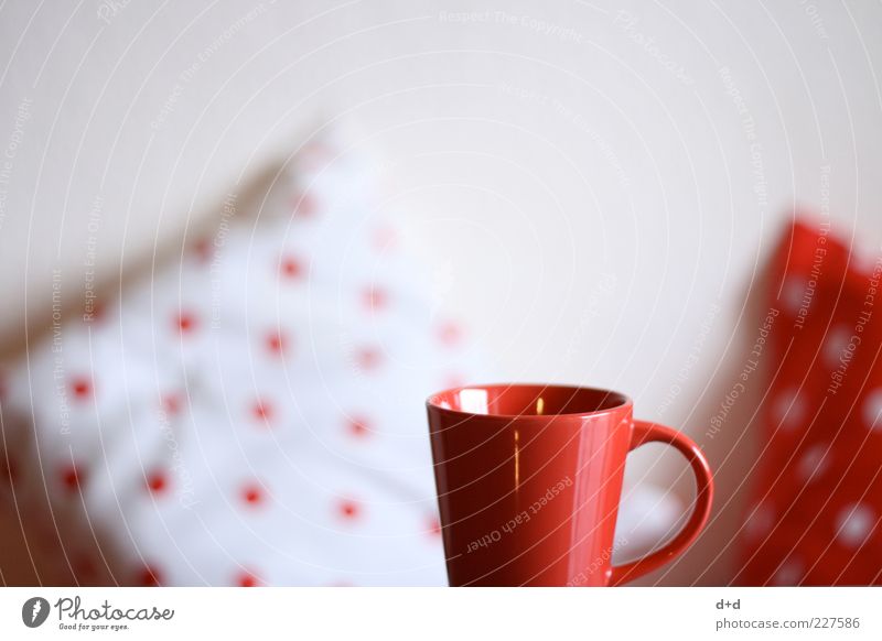 °.°.°. Stil trinken Dekoration & Verzierung rot rot-weiß Tasse Kaffeetasse Kissen Punkt retro Muster Stoff Textilien Tee Teetasse Getränk Kücheneinrichtung