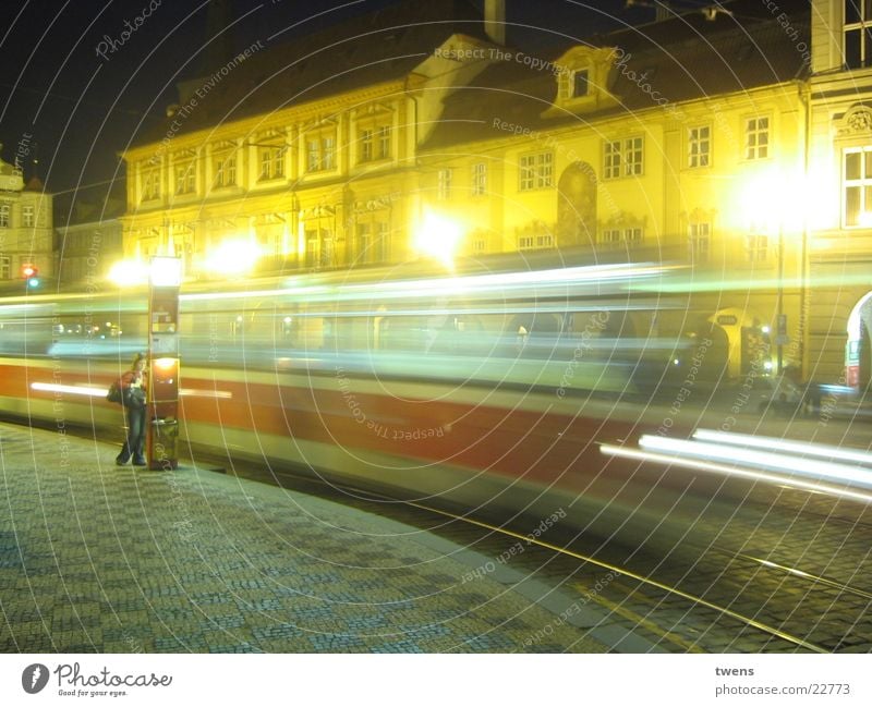 PRAGUE NIGHT Straßenbahn Stadt Brücke prague praga tramway historic