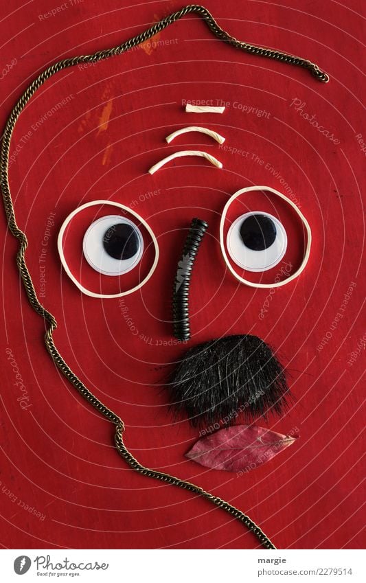 Emotionen...coole Gesichter: Collage der Denker Mensch maskulin Mann Erwachsene Auge 1 alt rot schwarz weiß Gefühle Nervosität verstört Schüchternheit Philosoph