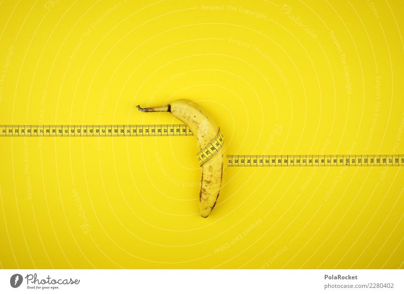 #AS# Baaanaaaannaaaaaaaaa Fitness Sport-Training Essen Maßband messen Banane Frucht Energie Diät Gesundheit Vitamin gelb dick dünn umwickelt Bewegung