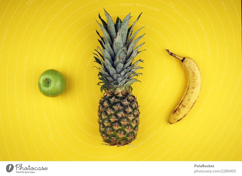 #AS# Die 3 aus dem Supermarkt Fitness Sport-Training Diät Essen Ananas Banane Apfel grün gelb Vitamin Frucht Gesunde Ernährung Süden natürlich mehrfarbig dick
