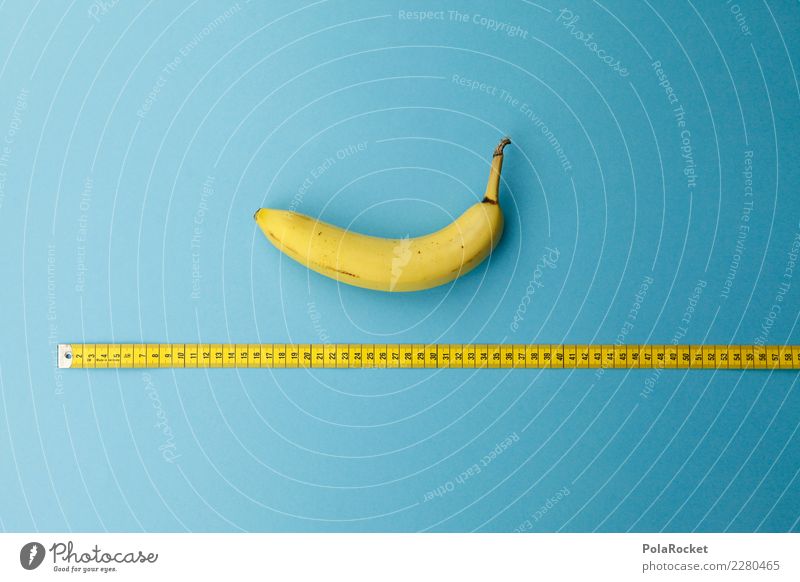 #AS# Auf die Länge ... Fitness Sport-Training Essen Banane Frucht Maßband gelb blau Größe messen Diät Ernährung Gesunde Ernährung Vitamin Ziffern & Zahlen