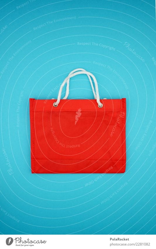 #AS# Shopping BAG kaufen rot Einkaufstasche Tragegriff blau Einkaufswagen Einkaufszentrum Einkaufskorb Ladengeschäft Bedürfnisse Konsum konsumgeil Öffnung