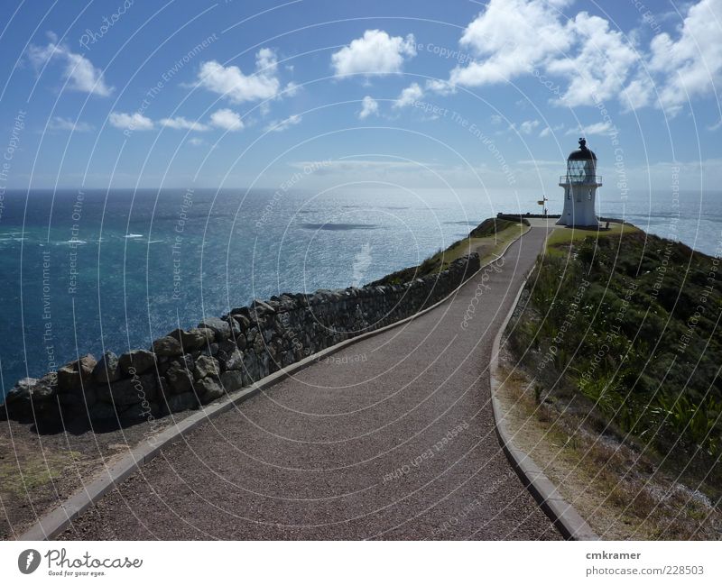 Cape Reinga Ferien & Urlaub & Reisen Ausflug Sightseeing Insel Horizont Leuchtturm weit offen Farbfoto Menschenleer Tag Sonnenlicht Blick nach vorn