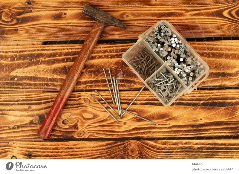Es ist der Hammer ! Nagel Holz bauen Werkzeug nageln Reparatur Metall Stahl Haus Häusliches Leben hart Schreinerei Dinge