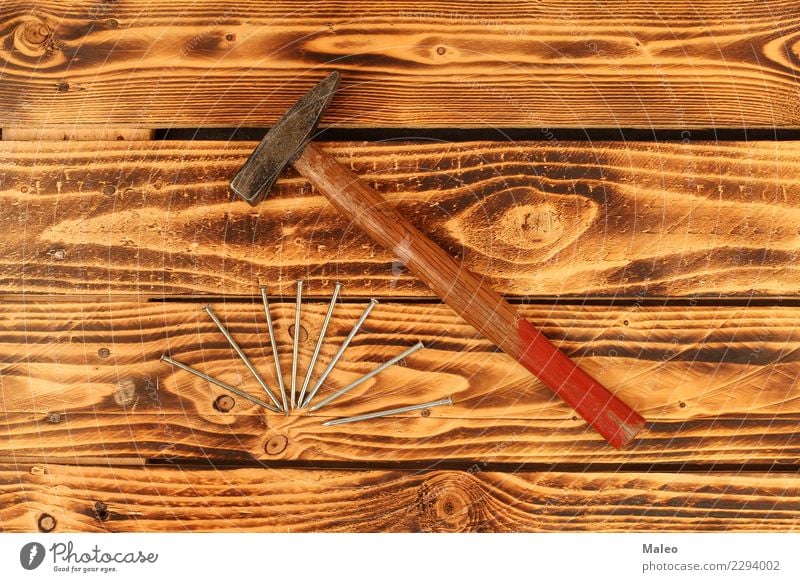Es ist der Hammer ! Nagel Holz bauen Werkzeug nageln Reparatur Metall Stahl Haus Häusliches Leben hart Schreinerei Dinge
