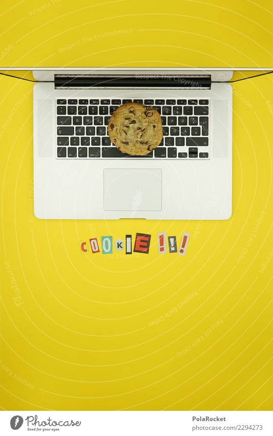 #AS# Cookie Alarm Computer Angst Notebook Keks Sicherheit Sorge Kunst ästhetisch Kreativität Virus Angriff angriffslustig Buchstaben Zeitung gelb Datenschutz