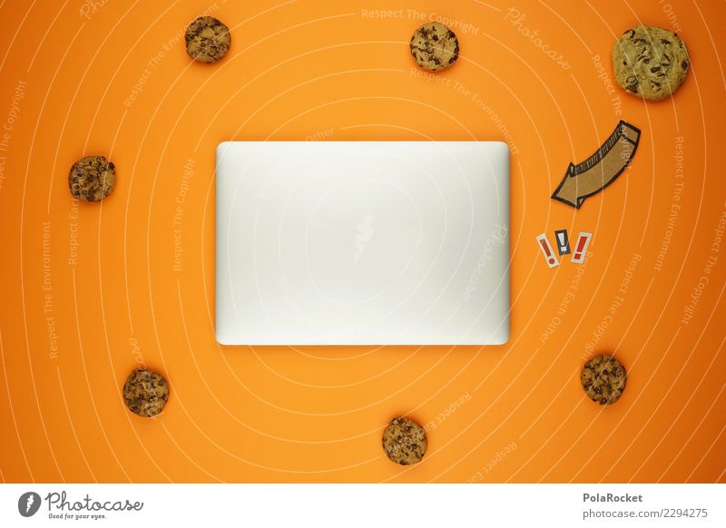 #AS# Cookies Inside ? Computer Angst cookies Notebook silber Pfeil Ausrufezeichen Sorge ästhetisch Kreativität Keks Virus Angriff angriffslustig noteb
