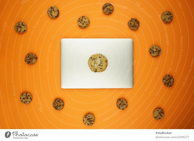 #AS# Datenschutz Cookies ? Computer Sorge Kunst ästhetisch Kreativität cookie Keks Virus Angriff angriffslustig Notebook fehlermeldung orange viele Comic