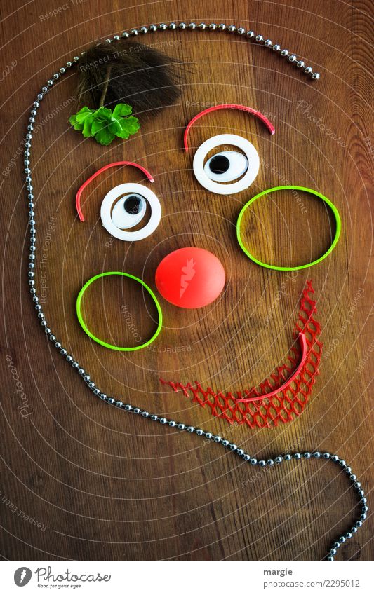 Emotionen...coole Gesichter: Collage lustiger Clown Beruf Dienstleistungsgewerbe Mensch maskulin feminin androgyn Auge Nase Mund 1 Kunst Künstler Zirkus Kultur