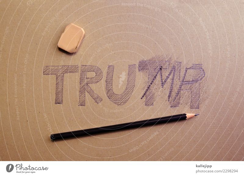 fehlerteufel Schriftzeichen schreiben twitter Trump Tower donald trump USA Präsident Wahrheit lügen falsch richtig korrigieren Bleistift Radiergummi satire