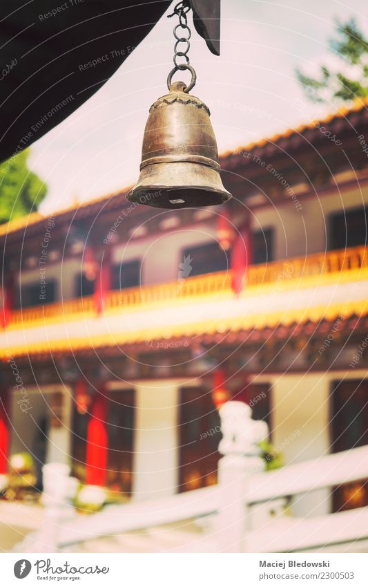 Farbe tonte Bild einer Tempelglocke, China. Meditation Dekoration & Verzierung retro Mitgefühl dankbar Gelassenheit bescheiden Religion & Glaube Tradition