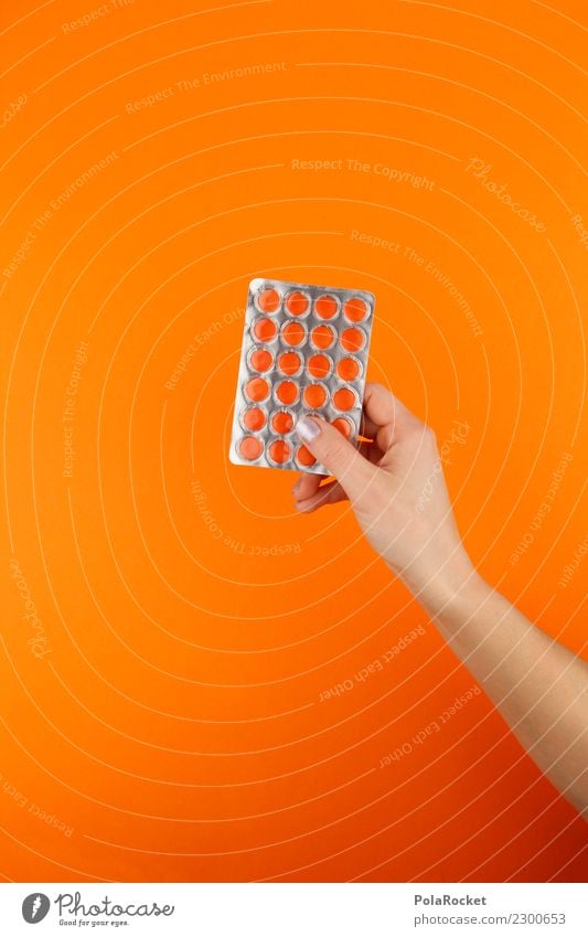 #A# Medi-Pack III Kunst ästhetisch Tablette Medikament Medizintechnik Medizinmann viele orange Gesundheitswesen Verbesserung Erkältung Vitamin Vitamin C Sucht