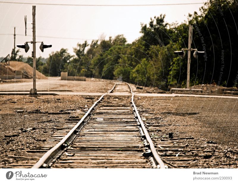 Tracks Natur Landschaft "Amarillo Texas" Stadtrand Eisenbahn Gleise braun grün Farbfoto Außenaufnahme Zentralperspektive