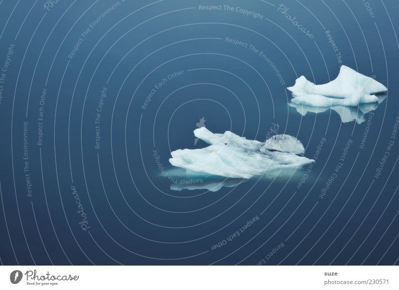 treiben lassen ruhig Meer Umwelt Natur Klima Eis Frost kalt blau Island schmelzen Jökulsárlón Eissee Polarmeer Eisberg Eisscholle Wasseroberfläche