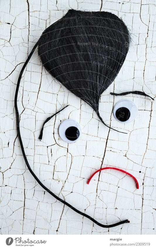 Emotionen...coole Gesichter: Collage Schmalzlocke Mensch maskulin feminin androgyn Frau Erwachsene Mann Auge Mund 1 Haare & Frisuren schwarzhaarig Punk weiß