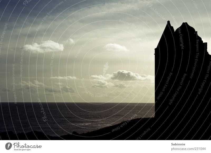 Slains Castle [# 2] Natur Himmel Wolken Sonnenlicht Küste Meer Nordsee Schottland Burg oder Schloss Ruine Turm Bauwerk Gebäude Architektur Mauer Wand Fassade
