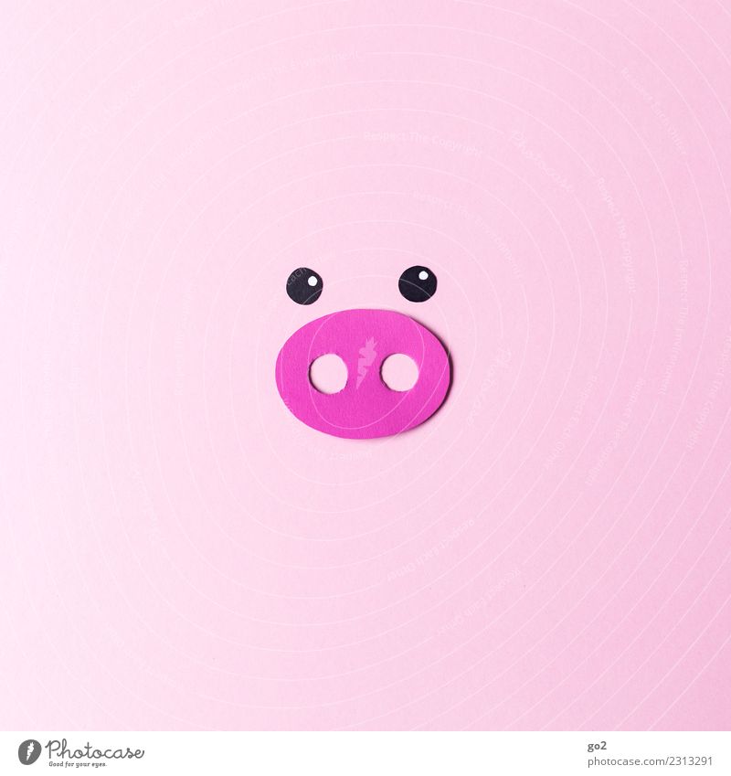 Oink Fleisch Wurstwaren Ernährung Freizeit & Hobby Basteln Metzger Tier Tiergesicht Schwein Nase Auge 1 Papier Steckdose ästhetisch einfach lustig niedlich rosa