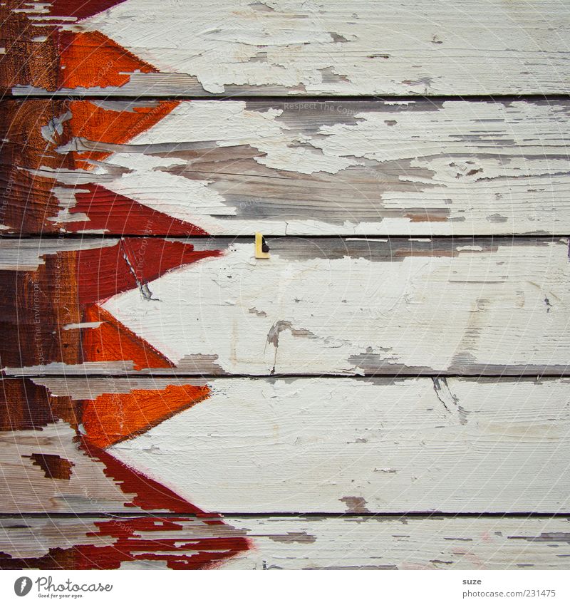 Woodstock Fassade Holz Zeichen Linie Fahne alt trocken weiß Verfall Vergänglichkeit Wandel & Veränderung Zaun Holzbrett Zacken orange Hintergrundbild