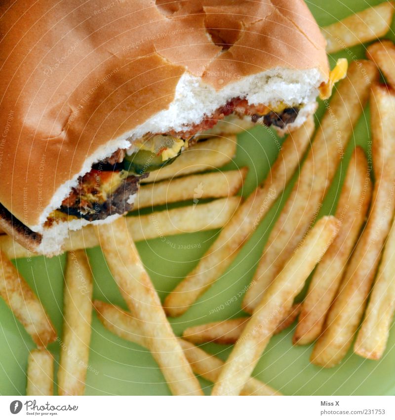 oller Burger Lebensmittel Fleisch Teigwaren Backwaren Brötchen Ernährung Mittagessen Abendessen Fastfood lecker ungesund Pommes frites Cheeseburger Hamburger