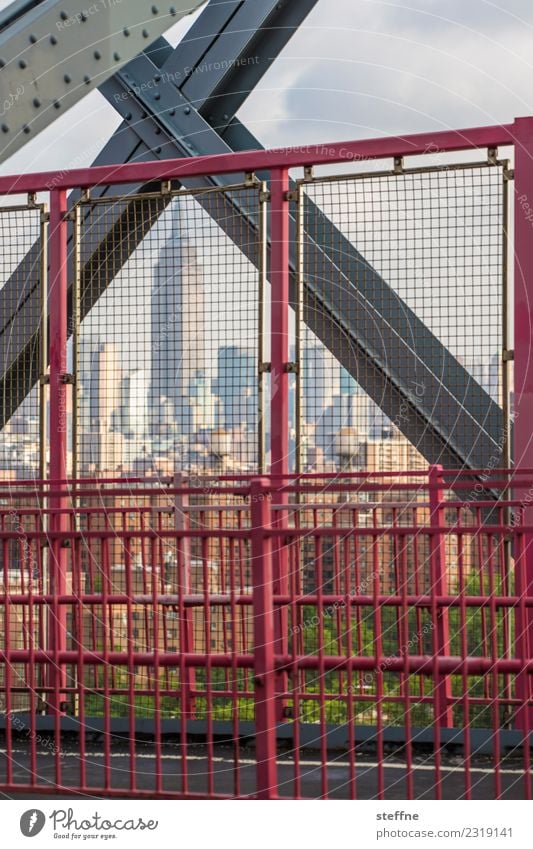 NYC15 New York City Skyline USA Hochhaus Stadt Manhattan Brooklyn Manhattan Bridge Empire State Building x Gitter