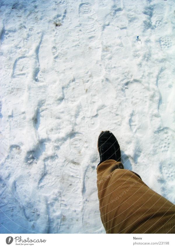Gespür für Schnee? gehen Mann Snow Beine Rechtes Bein Bodenbelag