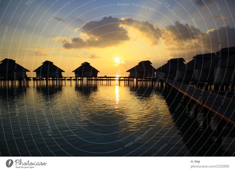 Zimmer mit meer Blick, bitte! Ferien & Urlaub & Reisen Tourismus Ferne Sommer Sommerurlaub Meer Wasser Himmel Wolken Erholung Sehnsucht Malediven