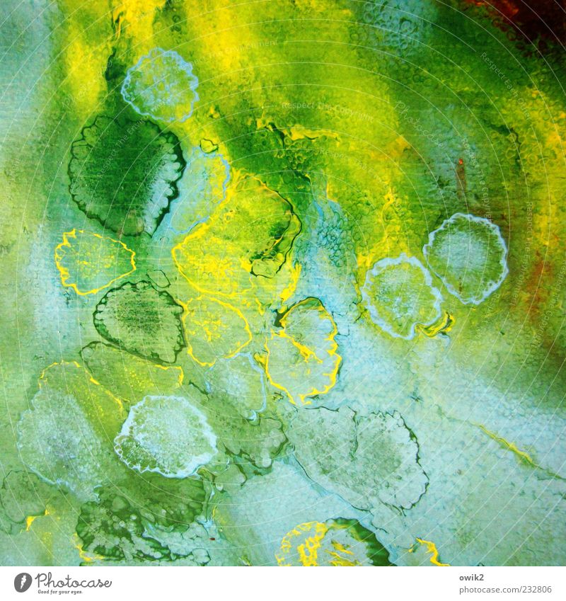 Der Künstler hatte Schnupfen Kunst Gemälde blau gelb grün Kreativität Farbstoff Farbenspiel Farbenwelt Tropfen Farbfoto abstrakt Strukturen & Formen