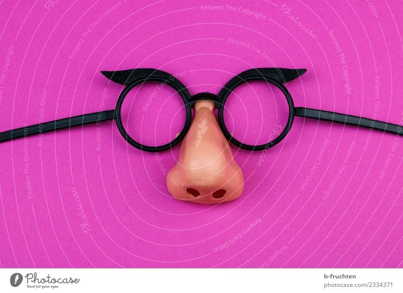 Faschingsbrille Feste & Feiern Karneval Nase Maske Brille beobachten Kommunizieren verrückt rosa Freude Irritation Wandel & Veränderung verstecken anonym