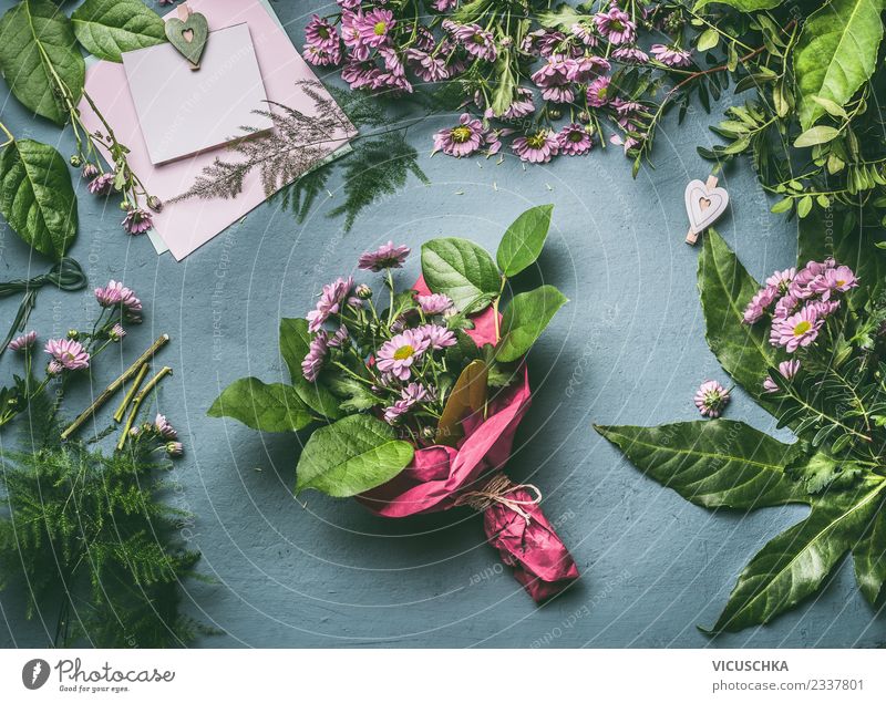 Blumenstrauß verpacken Schritt für Schritt 6 kaufen Stil Design Sommer Dekoration & Verzierung Tisch Veranstaltung Feste & Feiern Pflanze rosa Floristik