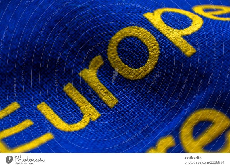Europe Europa Europafahne Europa Parlament Fahne Stoff Wahrzeichen Bündnis Schriftzeichen Typographie Buchstaben