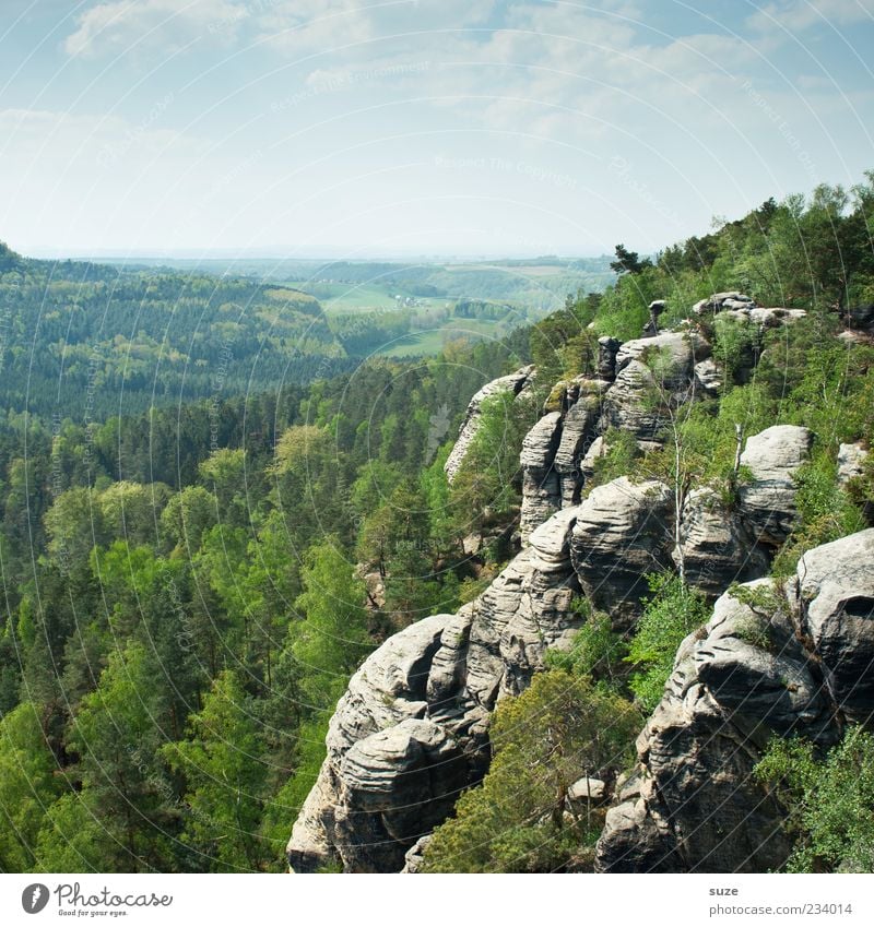 Aufm Rauenstein Ferien & Urlaub & Reisen Tourismus Freiheit Berge u. Gebirge Umwelt Natur Landschaft Himmel Wolkenloser Himmel Klima Baum Wald Felsen